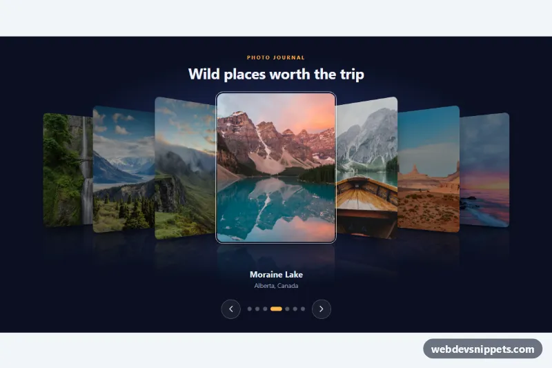 3D Coverflow Image Carousel – Pure CSS carousels component screenshot