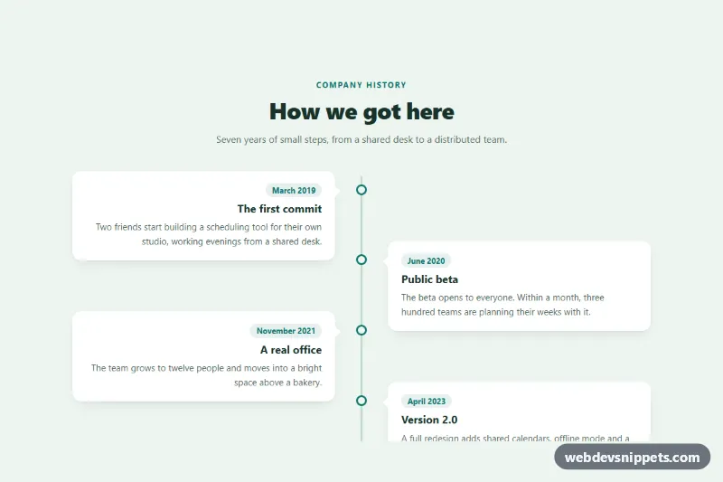 Alternating Timeline – Pure CSS timelines preview