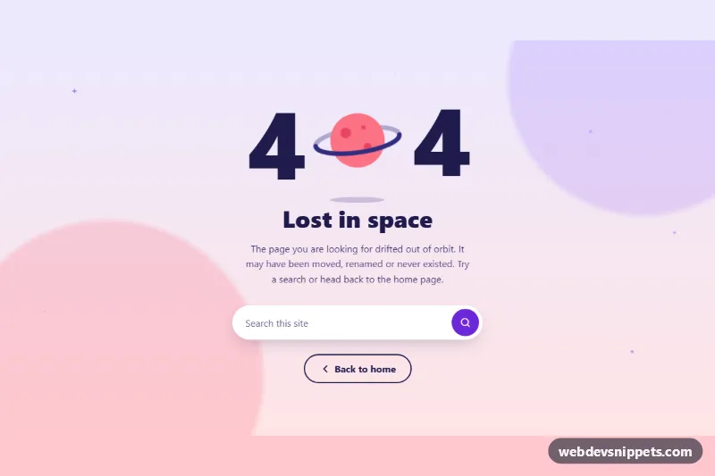 Animated 404 Page – Pure CSS error pages preview