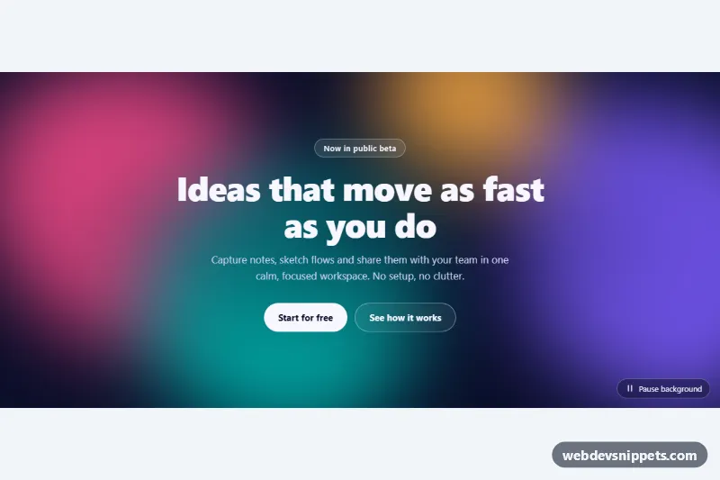 Animated Blob Background – Pure CSS backgrounds component screenshot