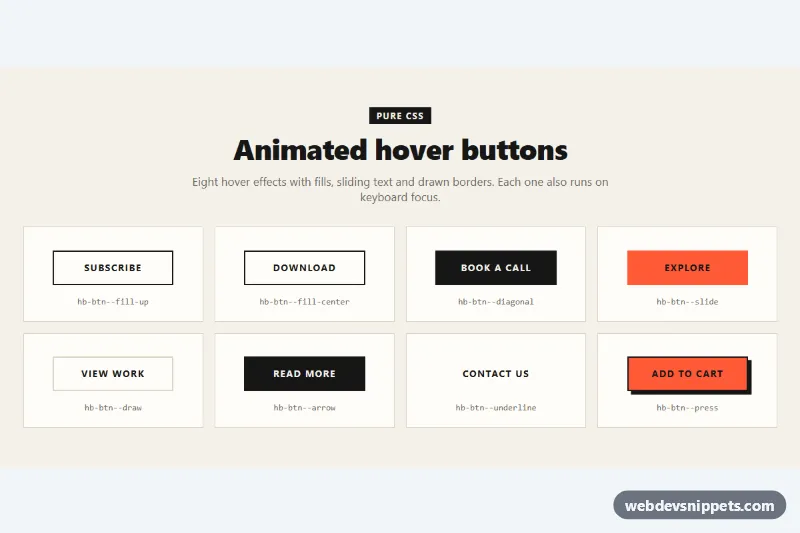 Animated Hover Buttons – Pure CSS button styles preview