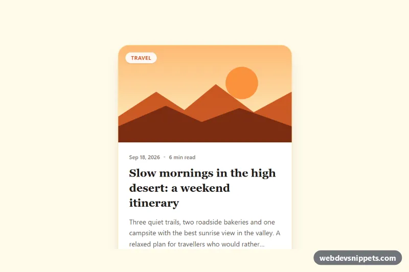 Blog Post Card – Tailwind CSS cards preview