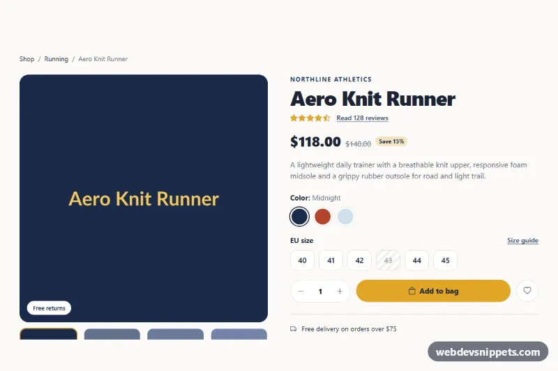 Bootstrap Product Page – Bootstrap 5 product details preview