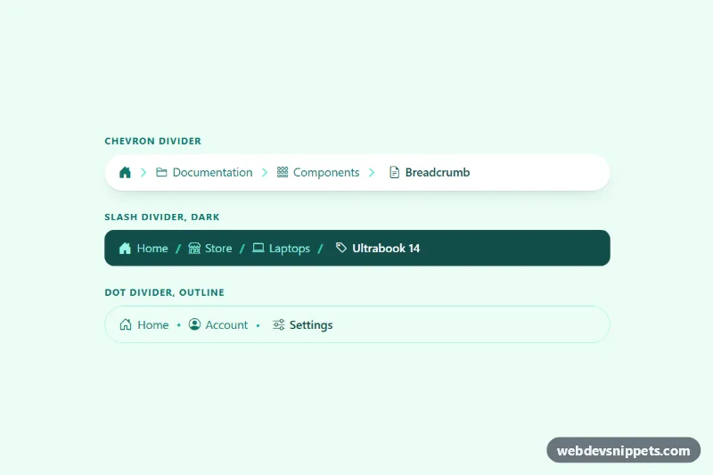 Breadcrumb with Icons – Bootstrap 5 breadcrumbs preview