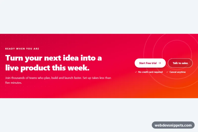 Call to Action Banner – Tailwind CSS call to action preview