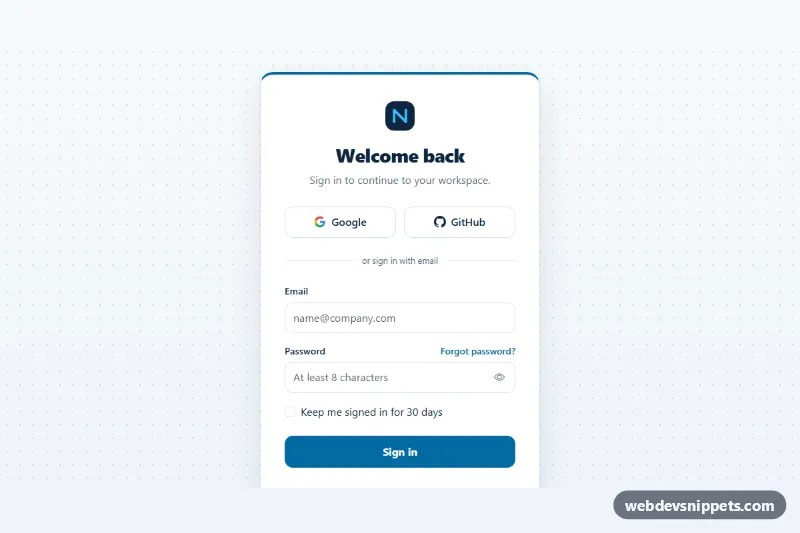 Centered Login Page – Bootstrap 5 login pages preview