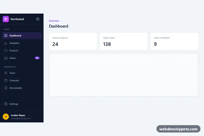 Collapsible Dashboard Sidebar – Tailwind CSS sidebars preview