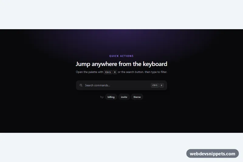 Command Palette Search – Tailwind CSS search bars preview