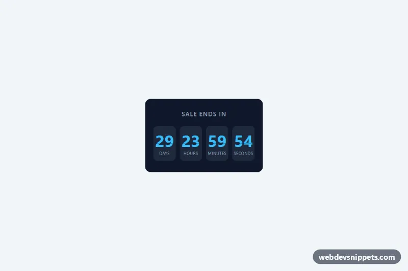 Countdown Timer Cards – Pure CSS countdown timers preview