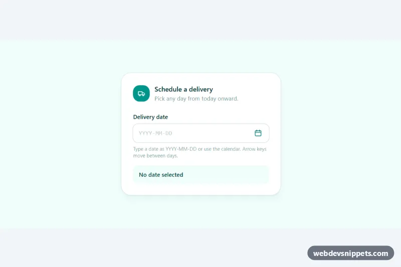 Date Picker Dropdown – Tailwind CSS date pickers preview