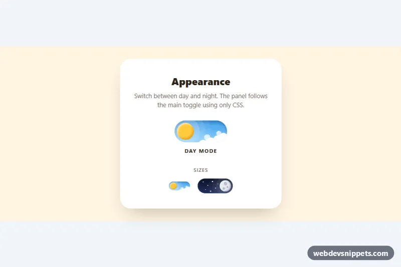 Day/Night Toggle – Pure CSS toggles & switches preview
