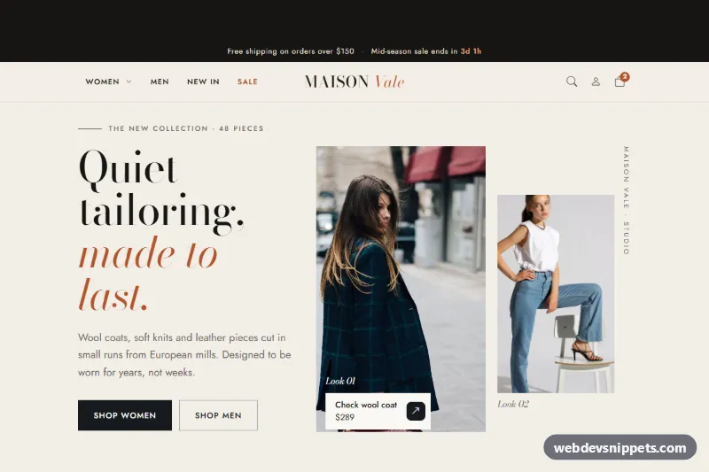 E-commerce Fashion Store Homepage Template – Bootstrap 6 home pages preview