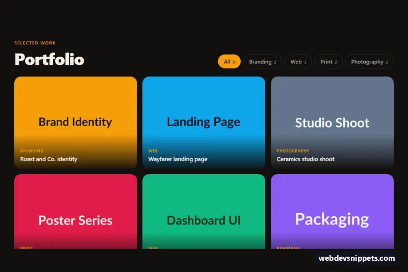 Filterable Portfolio Gallery – Bootstrap 5 galleries preview