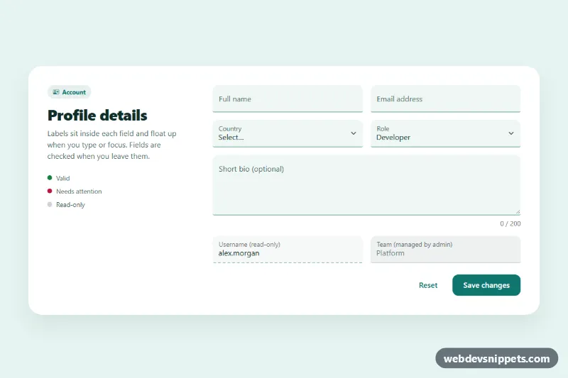 Floating Label Inputs – Bootstrap 5 inputs preview