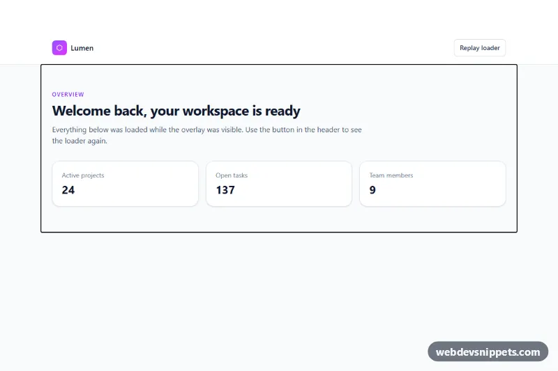Full-Page Loader – Tailwind CSS loaders & spinners preview