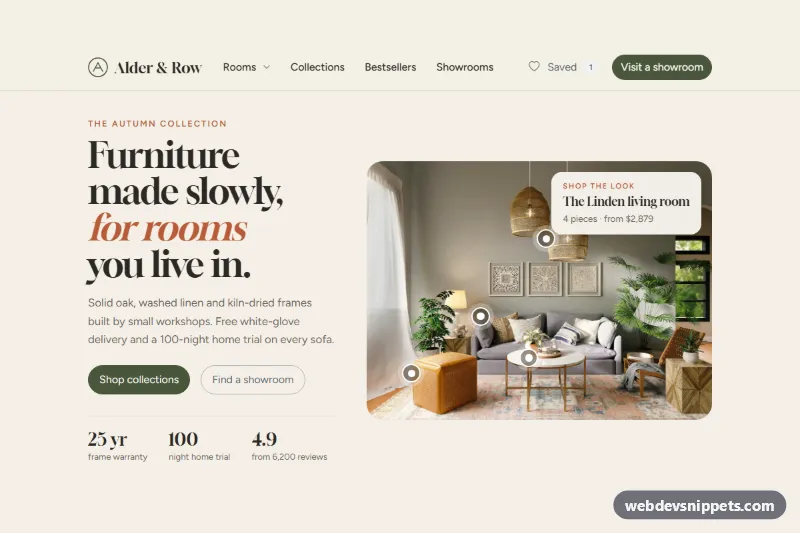 Furniture Store Homepage Template – Bootstrap 6 home pages preview