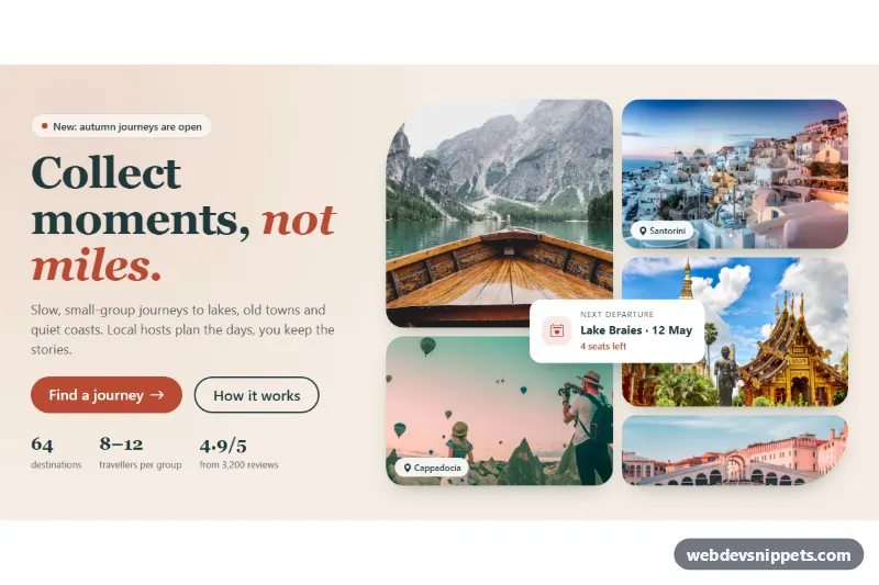 Hero with Photo Collage Grid – Bootstrap 5 hero sections preview