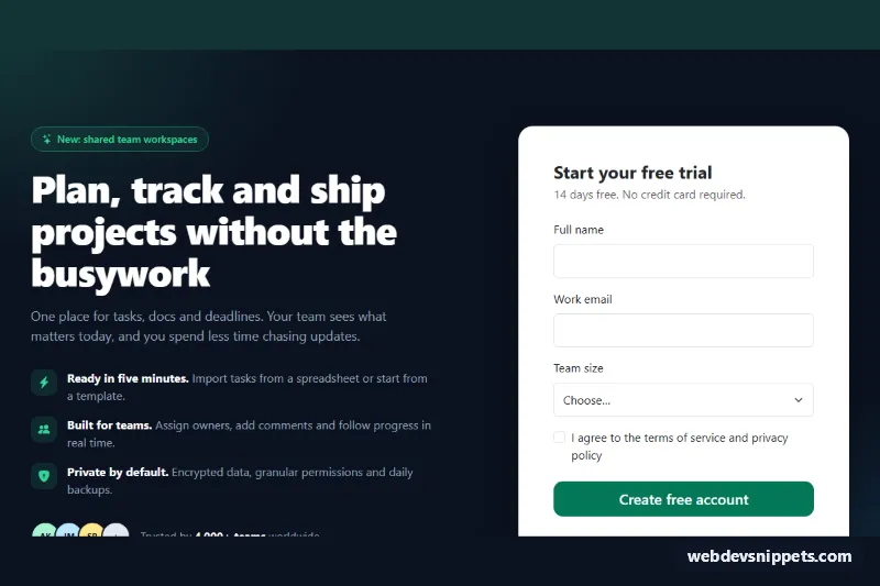 Hero with Signup Form – Bootstrap 5 hero sections preview