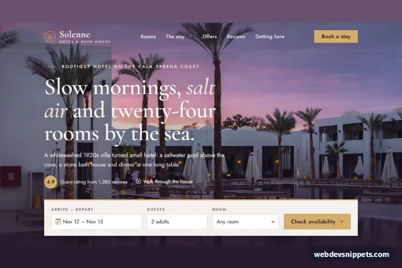 Hotel Homepage Template – Bootstrap 6 home pages preview