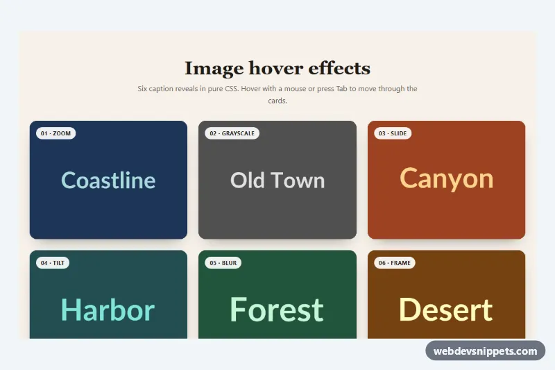 Image Hover Effects – Pure CSS hover effects preview