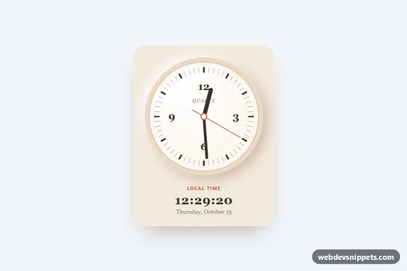 Live Analog Clock – Pure CSS clocks preview