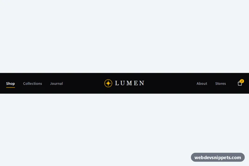 Navbar with Centered Logo – Tailwind CSS navbars preview