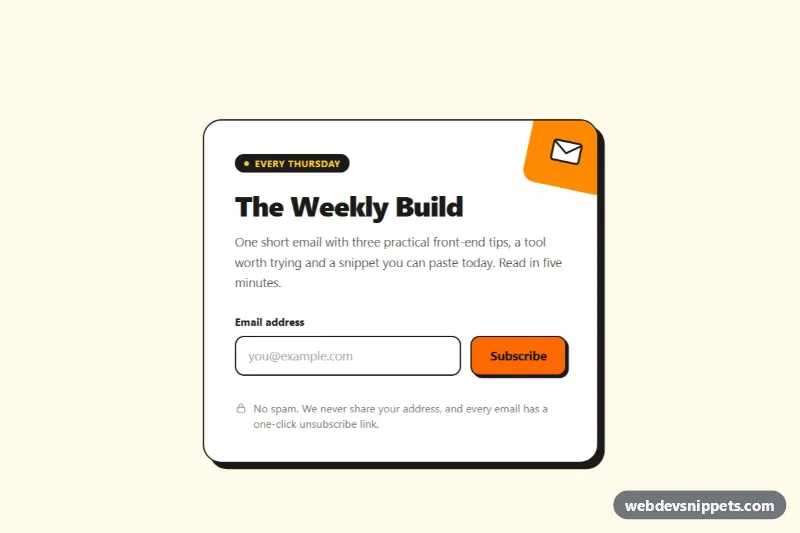 Newsletter Signup Card – Tailwind CSS newsletter sections preview