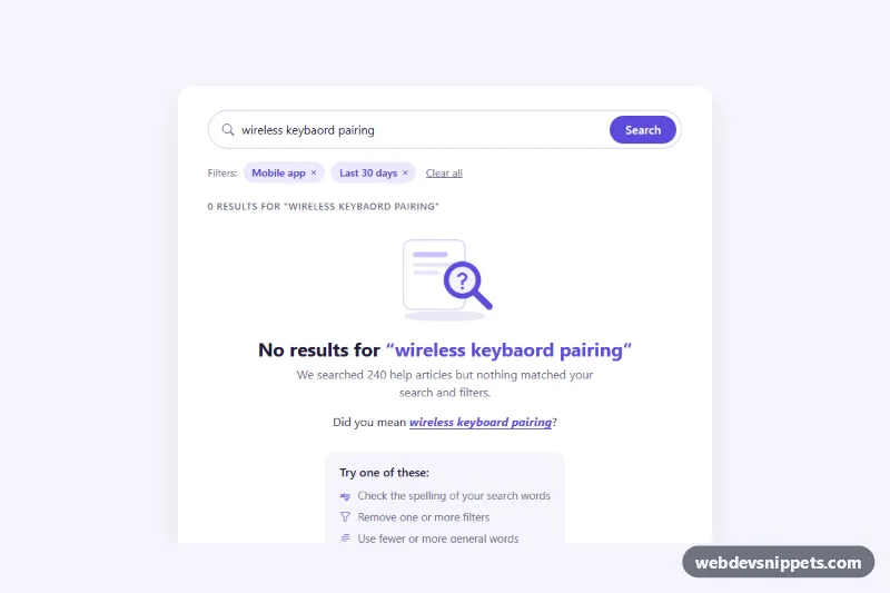 No Search Results – Bootstrap 5 empty states preview