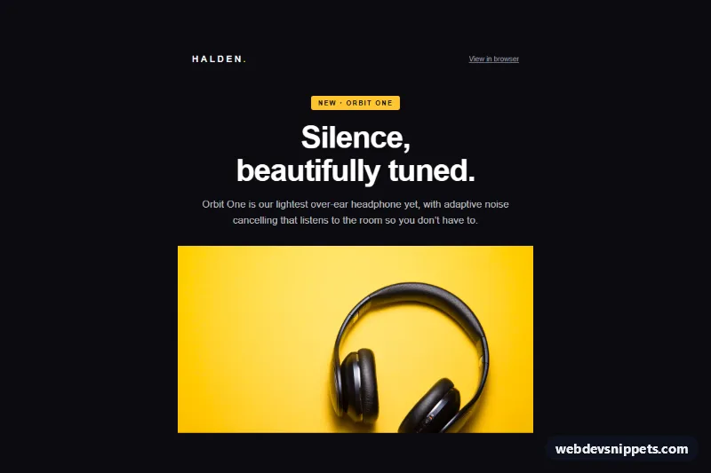 Product Launch Announcement Email – Pure CSS email templates preview