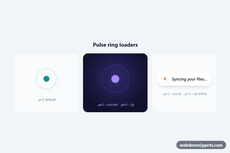Pulse Ring Loader – Pure CSS loaders & spinners preview