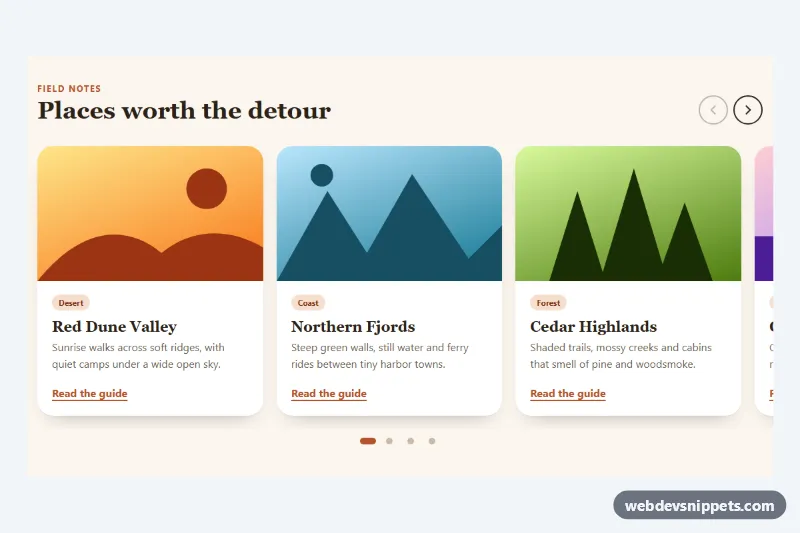 Scroll-Snap Carousel – Pure CSS carousels preview