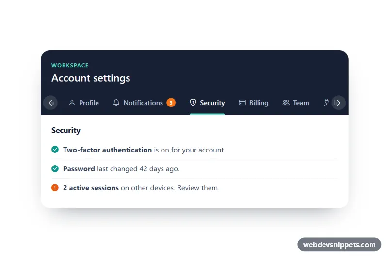 Scrollable Tabs for Mobile – Bootstrap 5 tabs preview