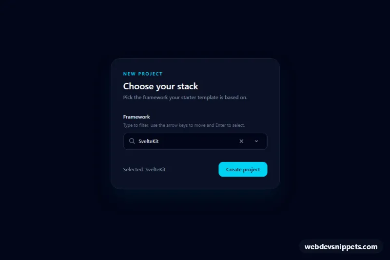 Searchable Select – Tailwind CSS selects preview