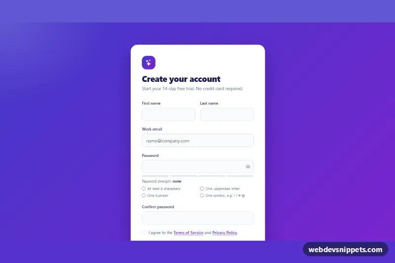 Signup Form with Validation – Bootstrap 5 login & sign up preview