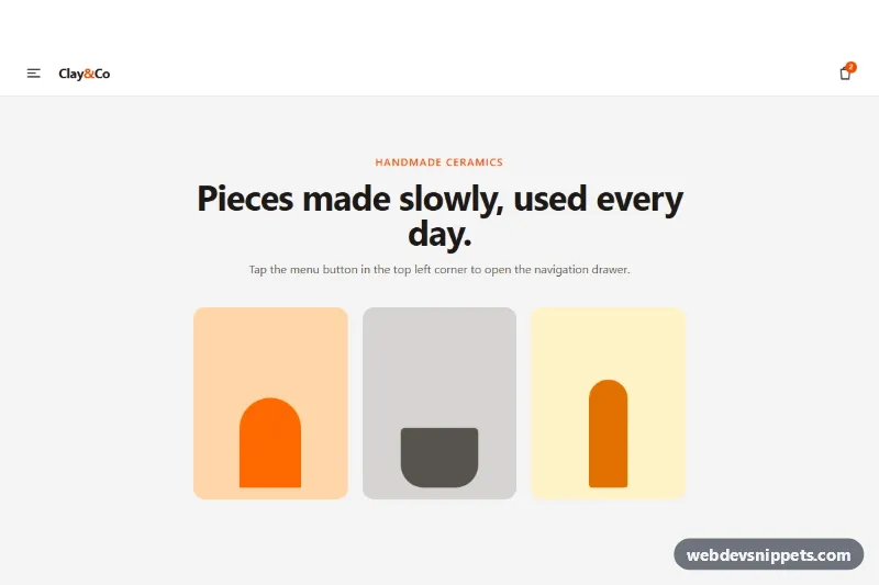 Slide-In Mobile Menu – Tailwind CSS mobile menus preview