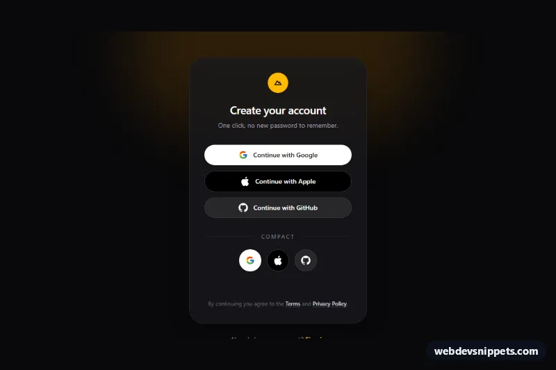Social Login Buttons – Tailwind CSS social buttons preview