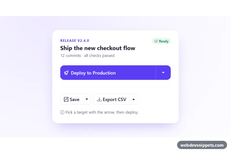 Split Button Dropdown – Bootstrap 5 button groups preview