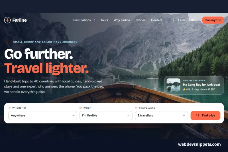 Travel Agency Homepage Template – Bootstrap 6 home pages preview