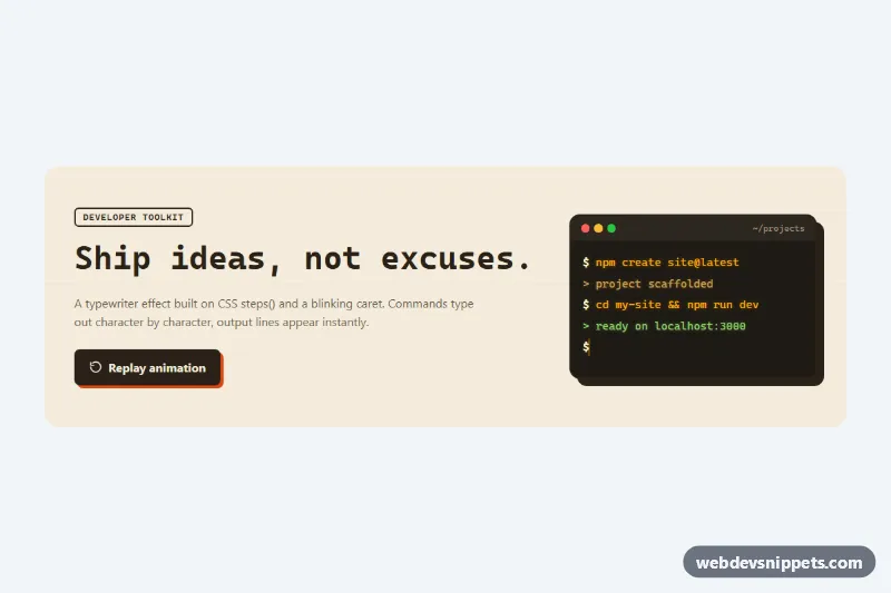 Typing Text Effect – Pure CSS text effects preview
