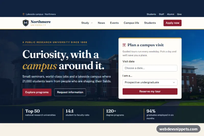 University Homepage Template – Bootstrap 6 home pages preview